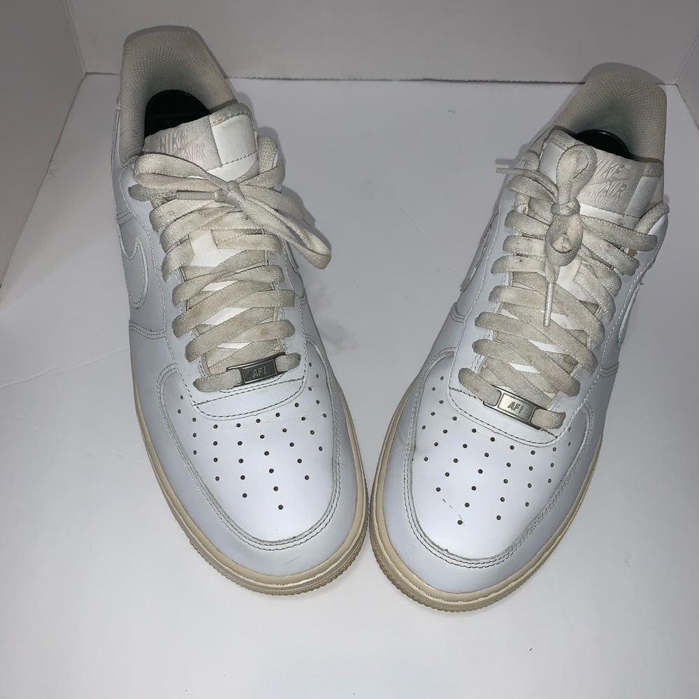 Nike all white Air Force ones